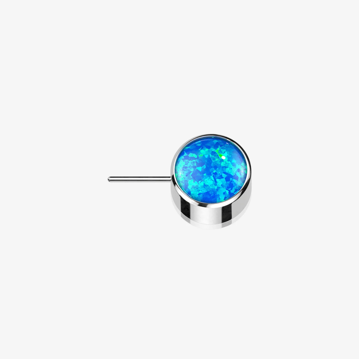 Implant Grade Titanium OneFit Threadless Bezel Set Fire Opal Front Facing Part