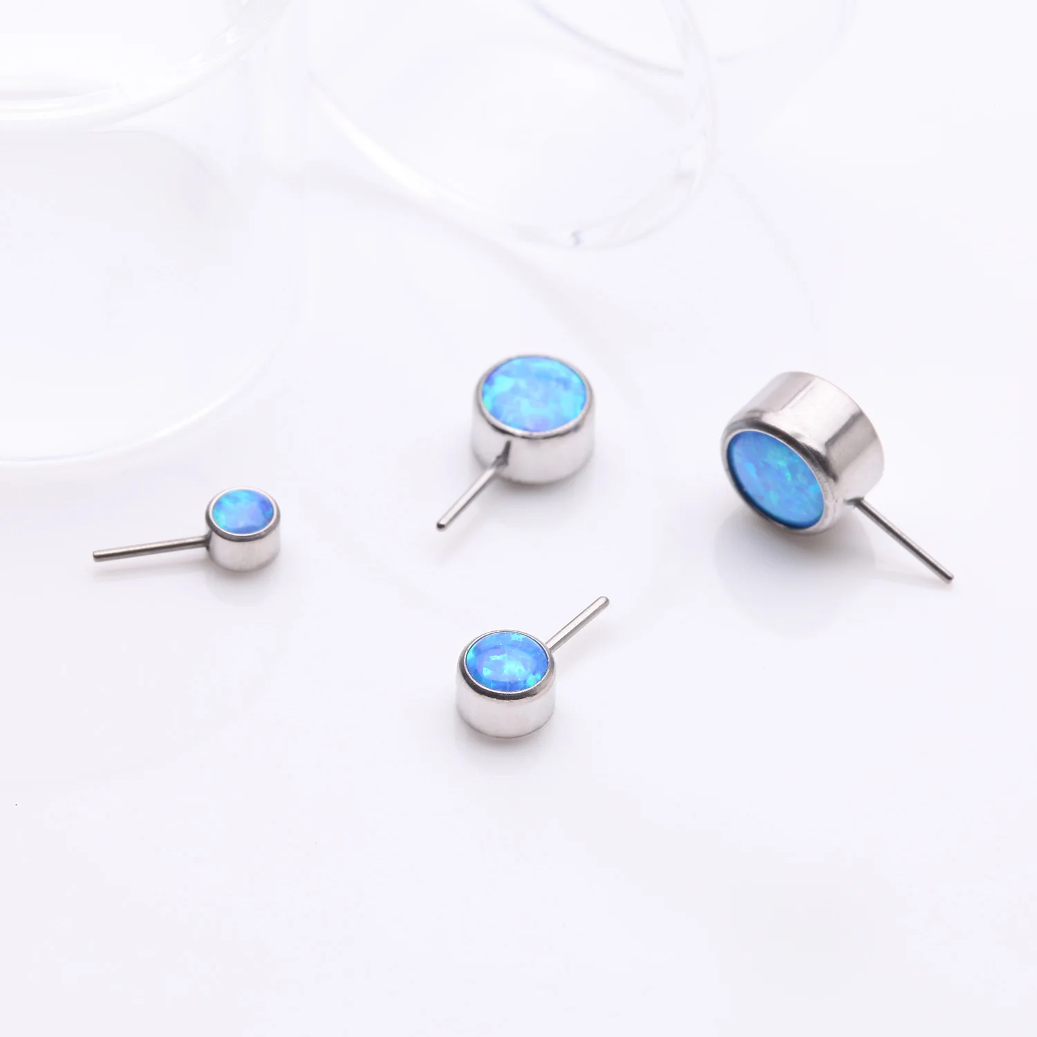 Implant Grade Titanium OneFit Threadless Bezel Set Fire Opal Front Facing Part - Image 2