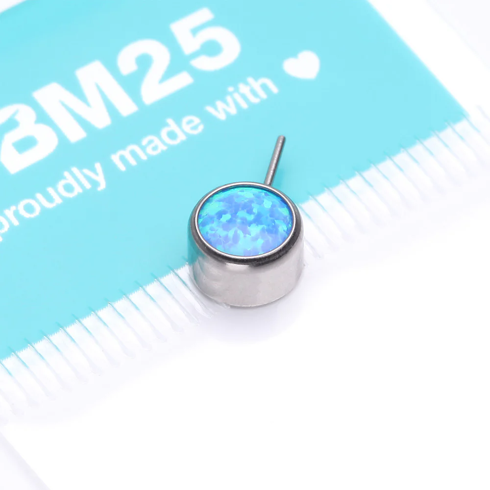 Implant Grade Titanium OneFit Threadless Bezel Set Fire Opal Front Facing Part - Image 4