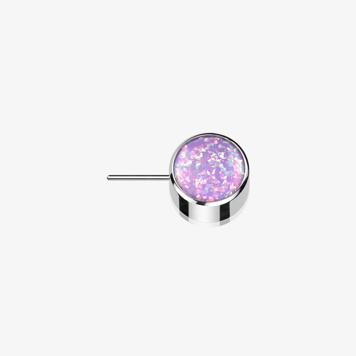 Implant Grade Titanium OneFit Threadless Bezel Set Fire Opal Front Facing Part
