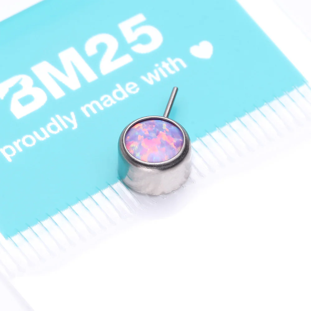 Implant Grade Titanium OneFit Threadless Bezel Set Fire Opal Front Facing Part - Image 4