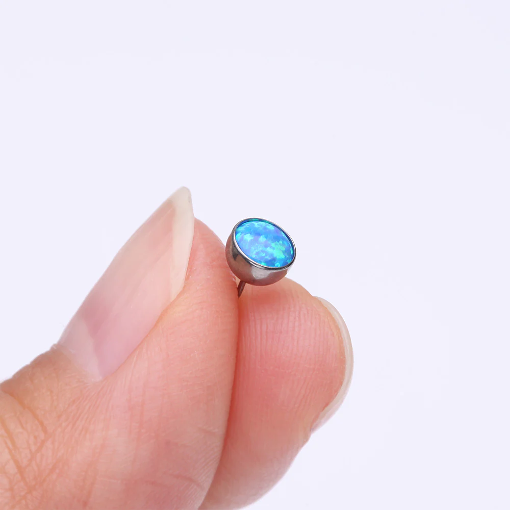 Implant Grade Titanium OneFit Threadless Bezel Set Fire Opal Top Part - Image 3