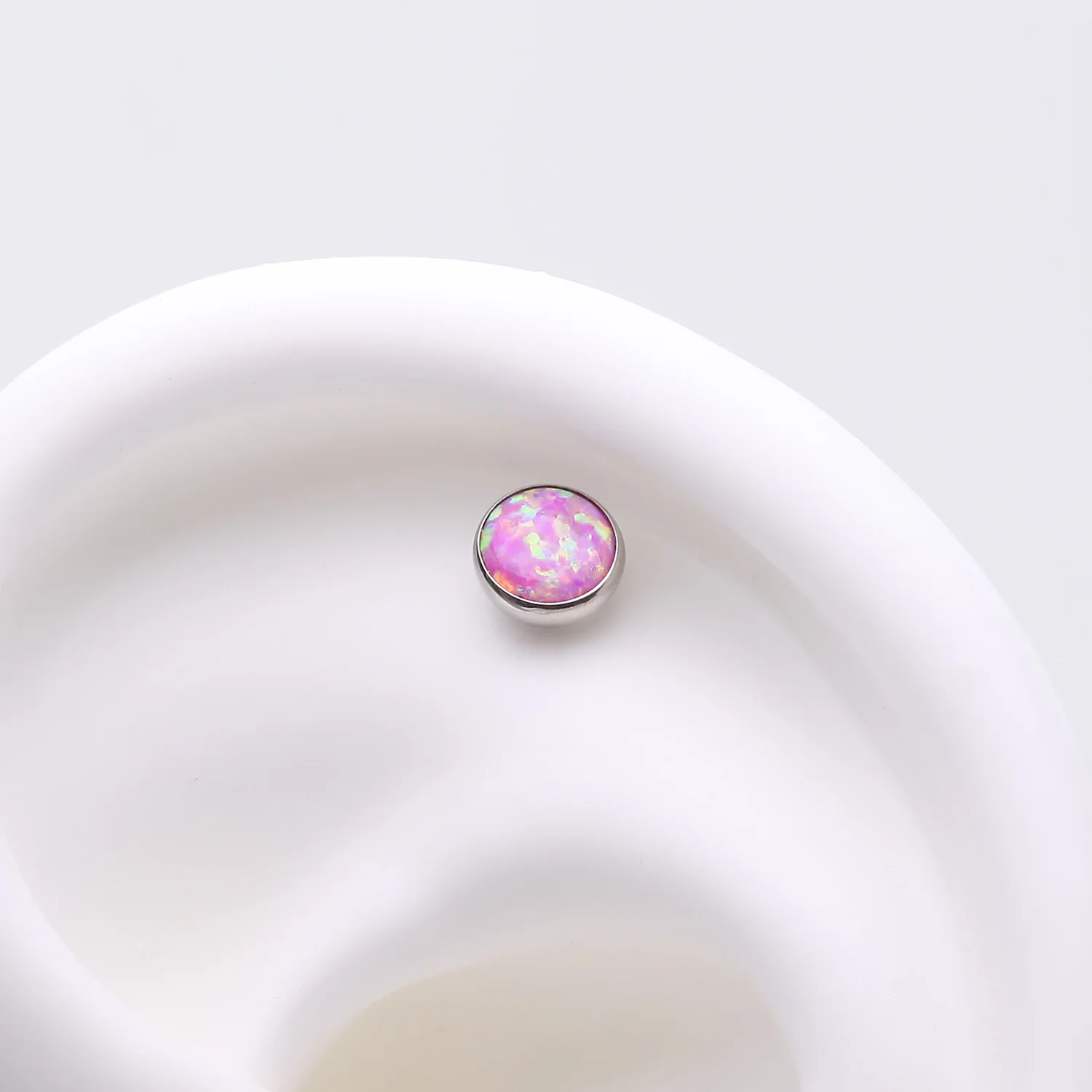 Implant Grade Titanium OneFit Threadless Bezel Set Fire Opal Top Part - Image 2