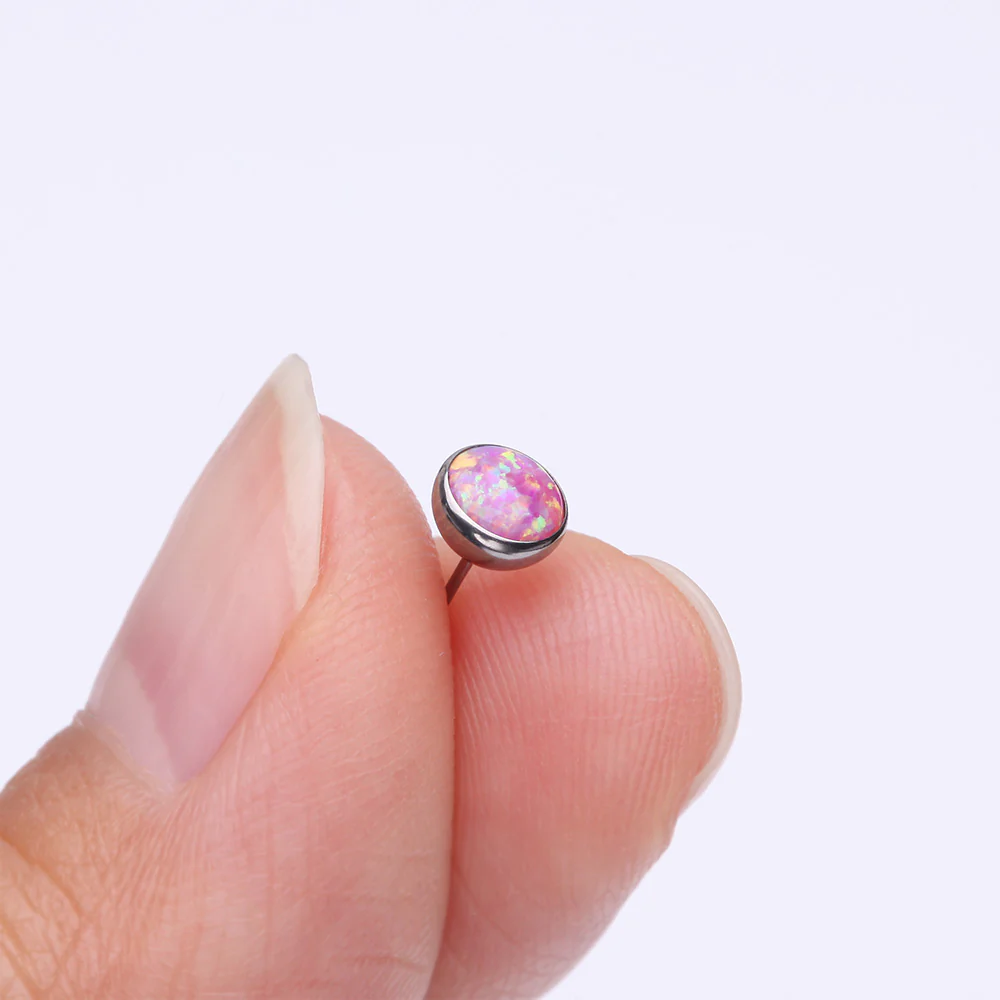 Implant Grade Titanium OneFit Threadless Bezel Set Fire Opal Top Part - Image 3
