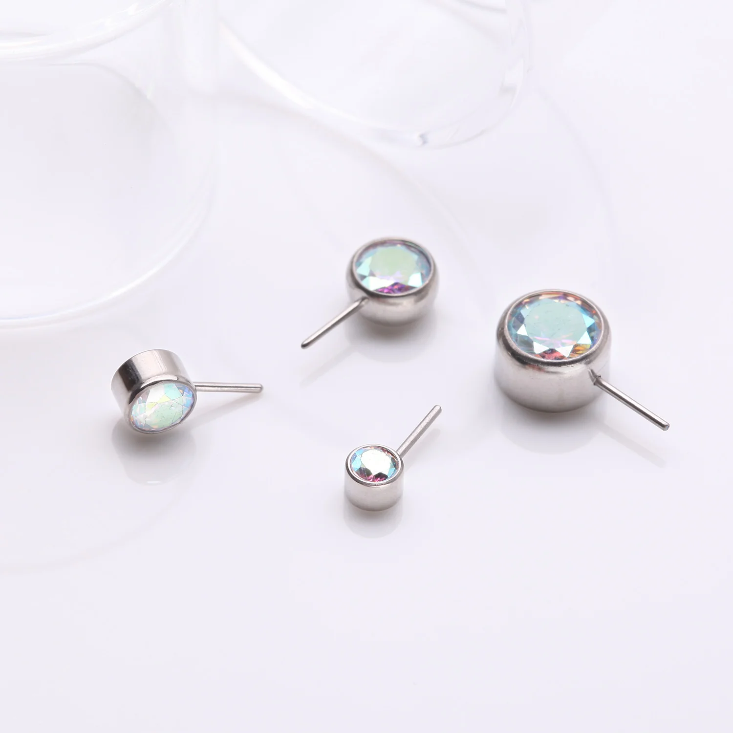 Implant Grade Titanium OneFit Threadless Bezel Set Sparkle Front Facing Part - Image 2