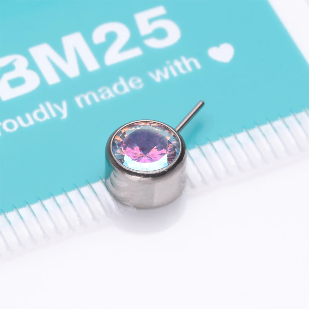 Implant Grade Titanium OneFit Threadless Bezel Set Sparkle Front Facing Part - Image 4