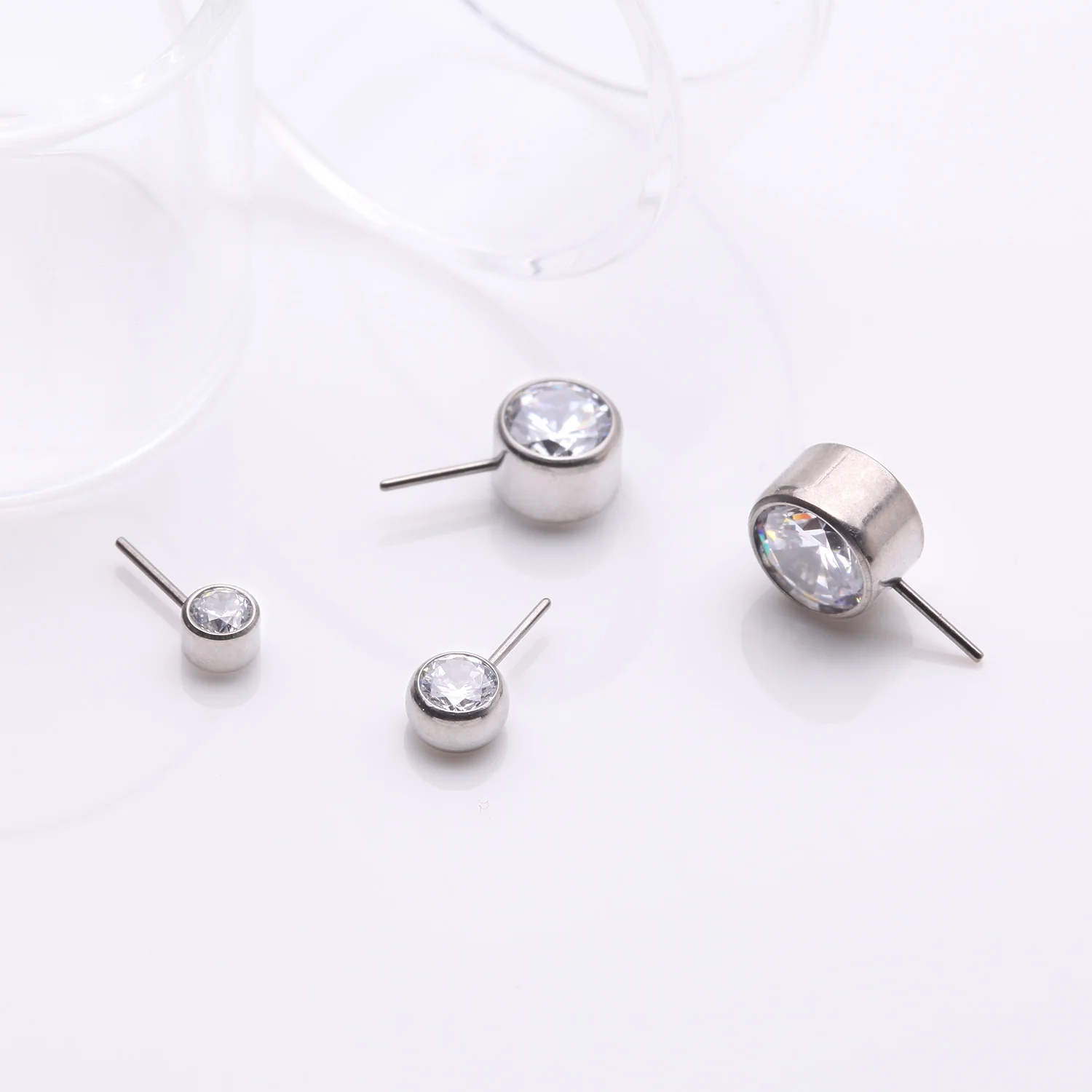 Implant Grade Titanium OneFit Threadless Bezel Set Sparkle Front Facing Part - Image 2