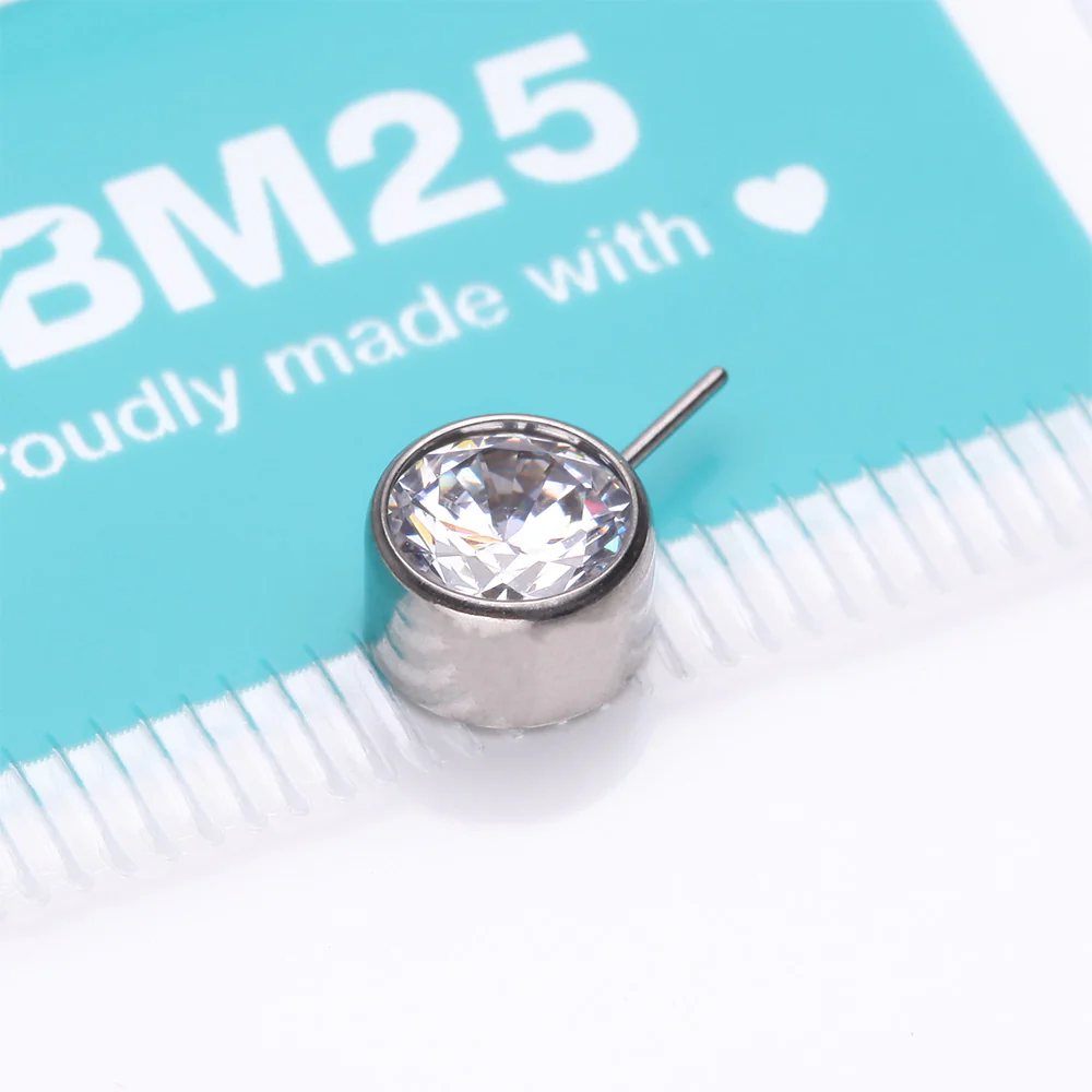 Implant Grade Titanium OneFit Threadless Bezel Set Sparkle Front Facing Part - Image 4