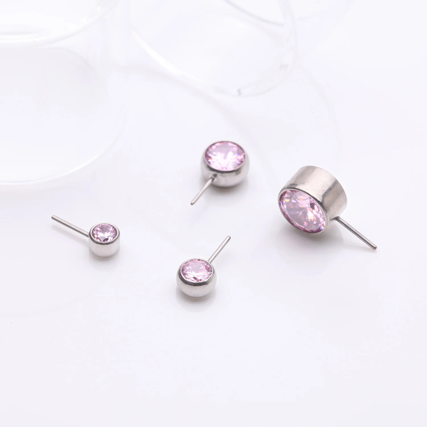 Implant Grade Titanium OneFit Threadless Bezel Set Sparkle Front Facing Part - Image 2