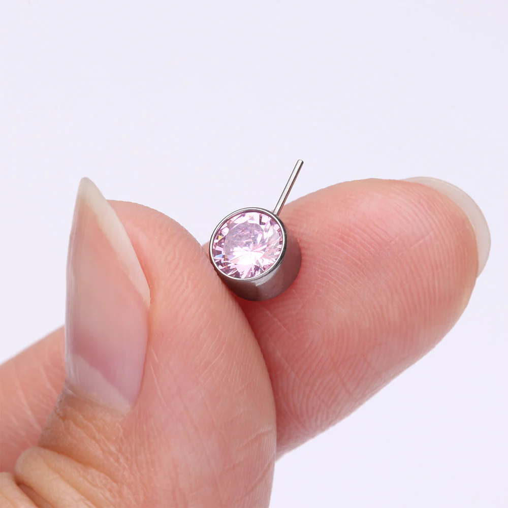 Implant Grade Titanium OneFit Threadless Bezel Set Sparkle Front Facing Part - Image 3