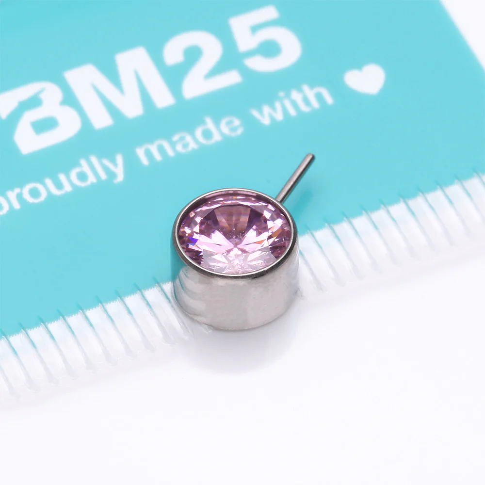 Implant Grade Titanium OneFit Threadless Bezel Set Sparkle Front Facing Part - Image 4