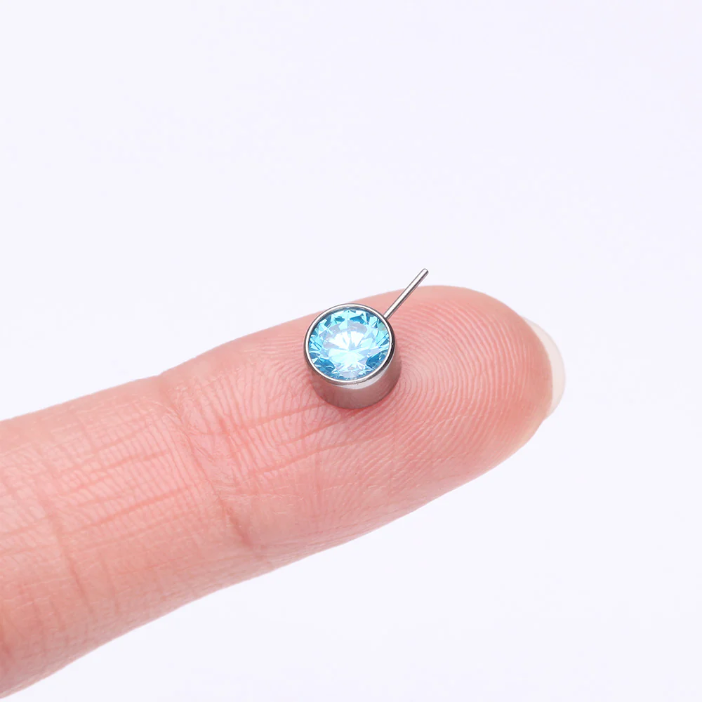 Implant Grade Titanium OneFit Threadless Bezel Set Sparkle Front Facing Part - Image 3