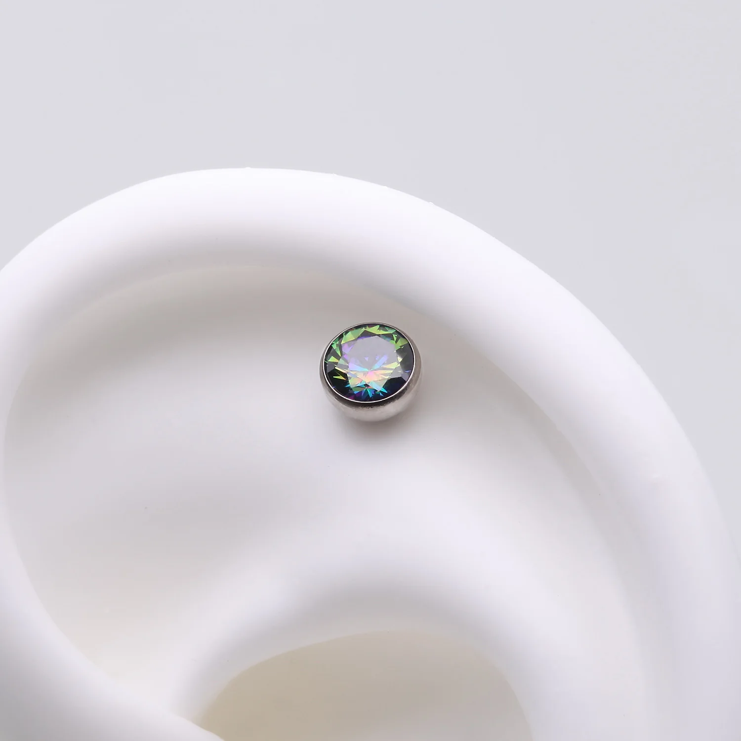Implant Grade Titanium OneFit Threadless Bezel Set Sparkle Gem Top Part - Image 2