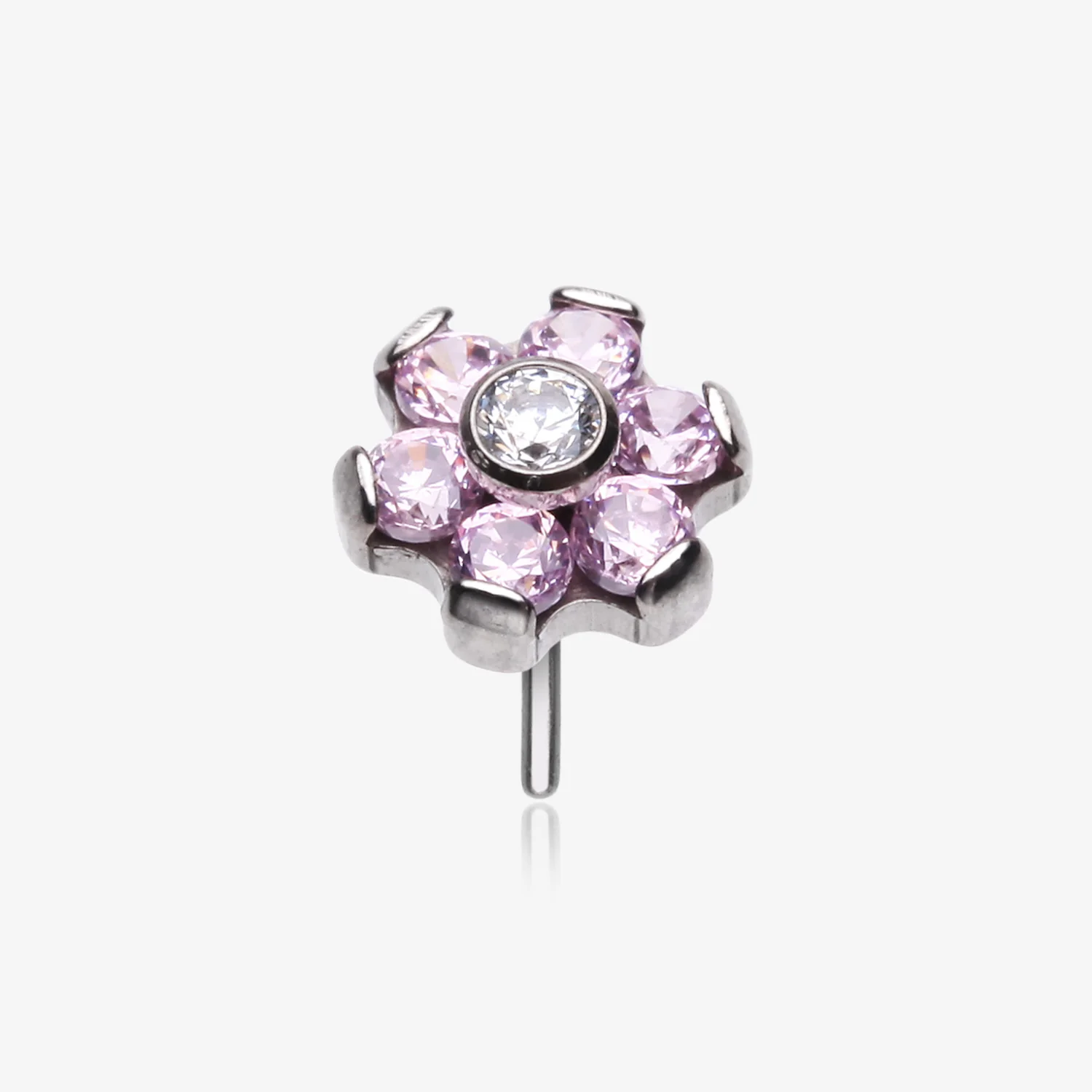 Implant Grade Titanium OneFit Threadless Brilliant Sparkle Flower Top Part