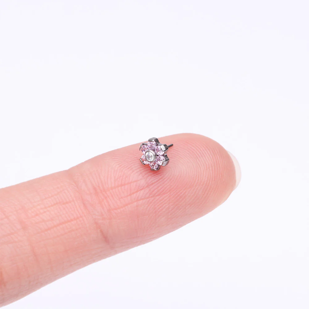 Implant Grade Titanium OneFit Threadless Brilliant Sparkle Flower Top Part - Image 3