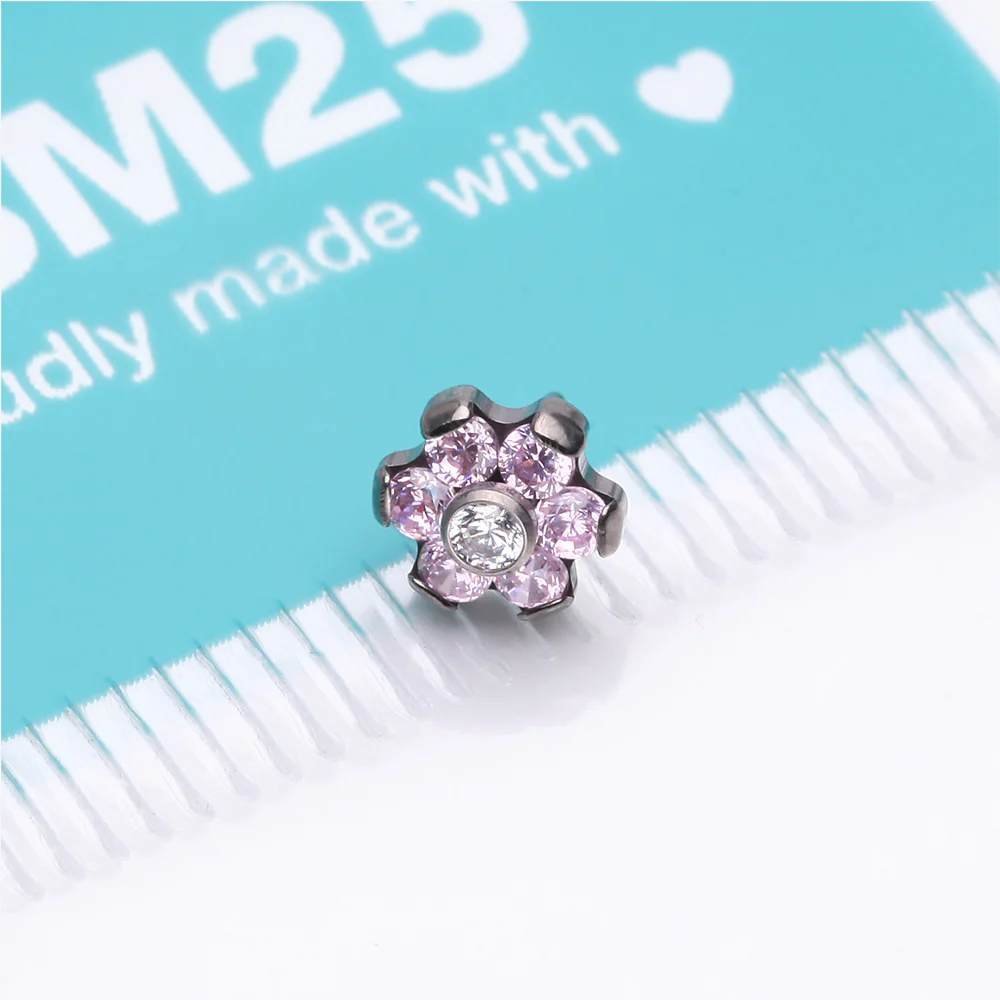 Implant Grade Titanium OneFit Threadless Brilliant Sparkle Flower Top Part - Image 4