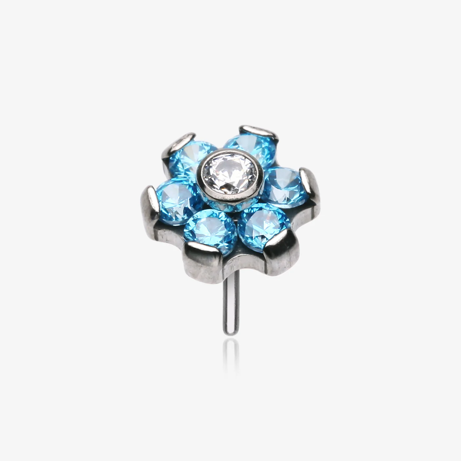 Implant Grade Titanium OneFit Threadless Brilliant Sparkle Flower Top Part