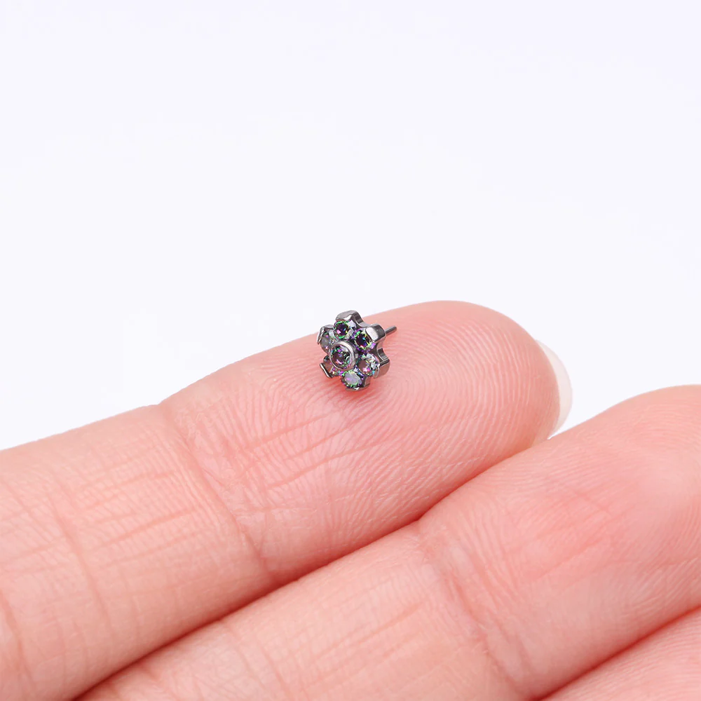 Implant Grade Titanium OneFit Threadless Brilliant Sparkle Flower Top Part - Image 3