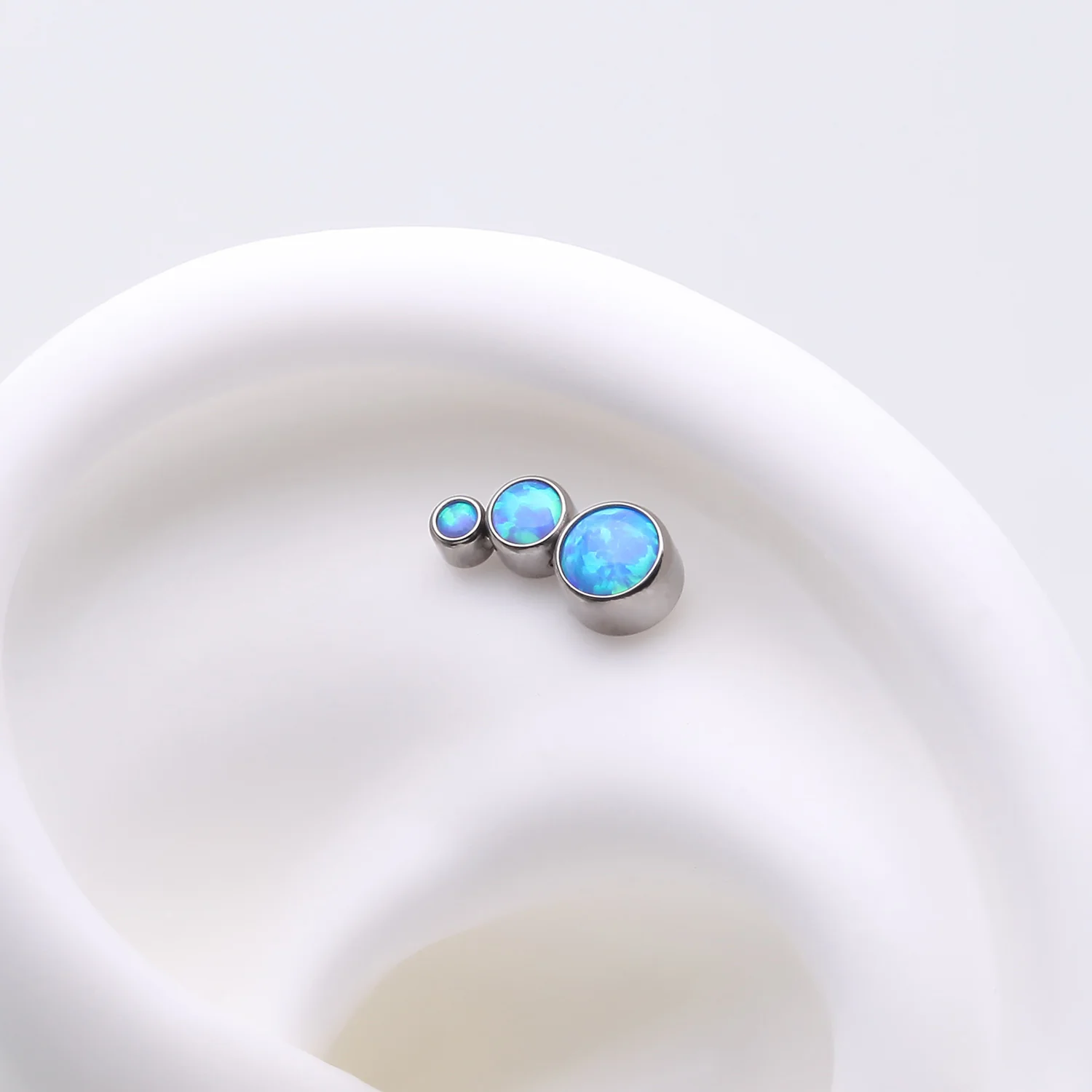 Implant Grade Titanium OneFit Threadless Cascading Journey Triple Fire Opal Top Part - Image 2