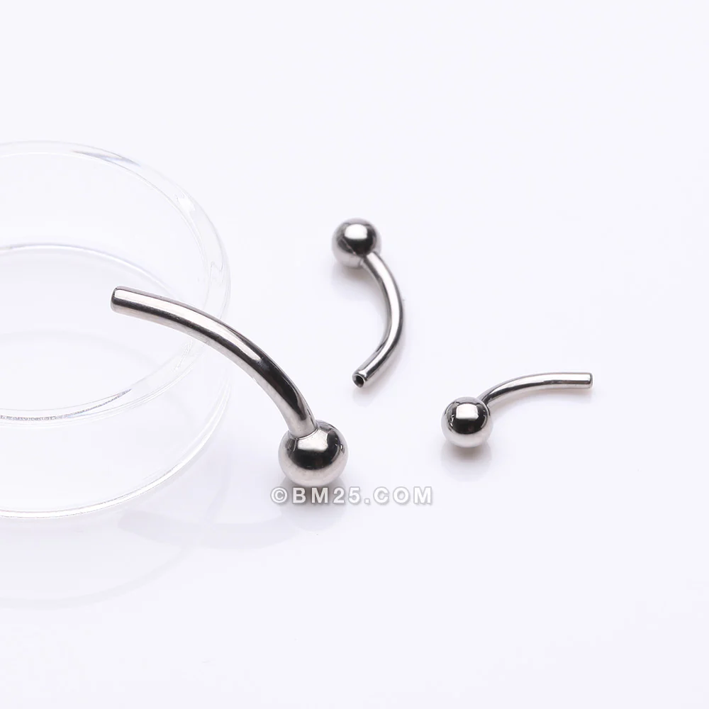 Implant Grade Titanium OneFit Threadless Curved Barbell with One Side Fixed Ball End Bar Part - Image 2