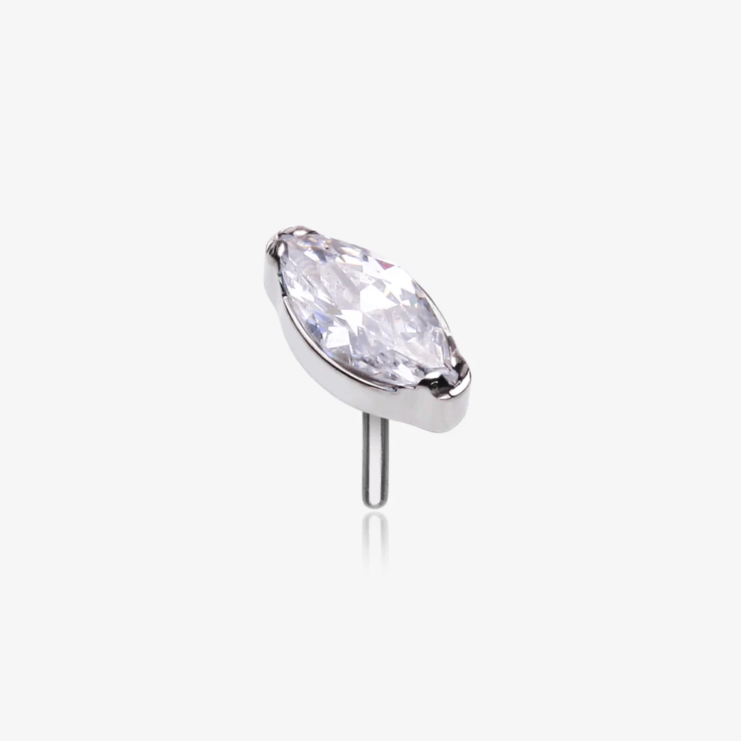 Implant Grade Titanium OneFit Threadless Elegant Marquise Sparkle Top Part