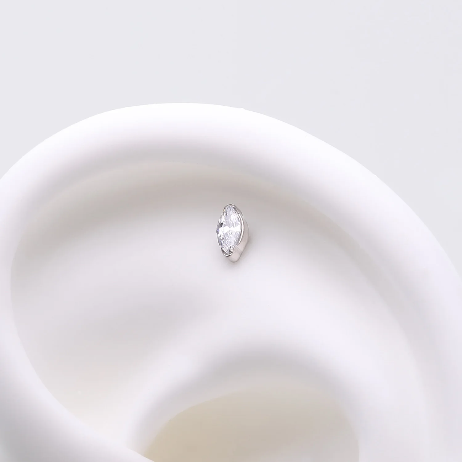 Implant Grade Titanium OneFit Threadless Elegant Marquise Sparkle Top Part - Image 2