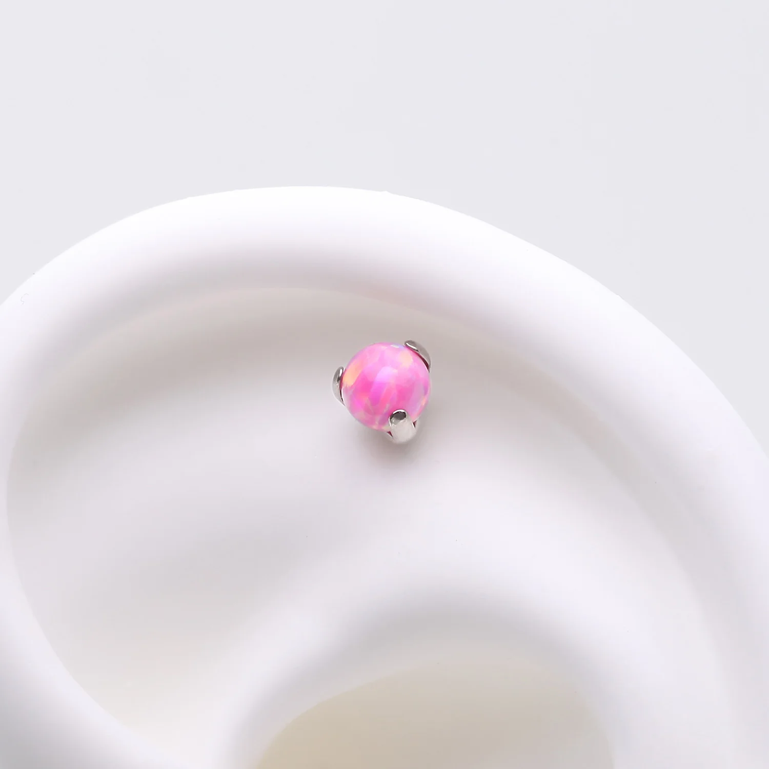 Implant Grade Titanium OneFit Threadless Fire Opal Ball Prong Set Top Part - Image 2