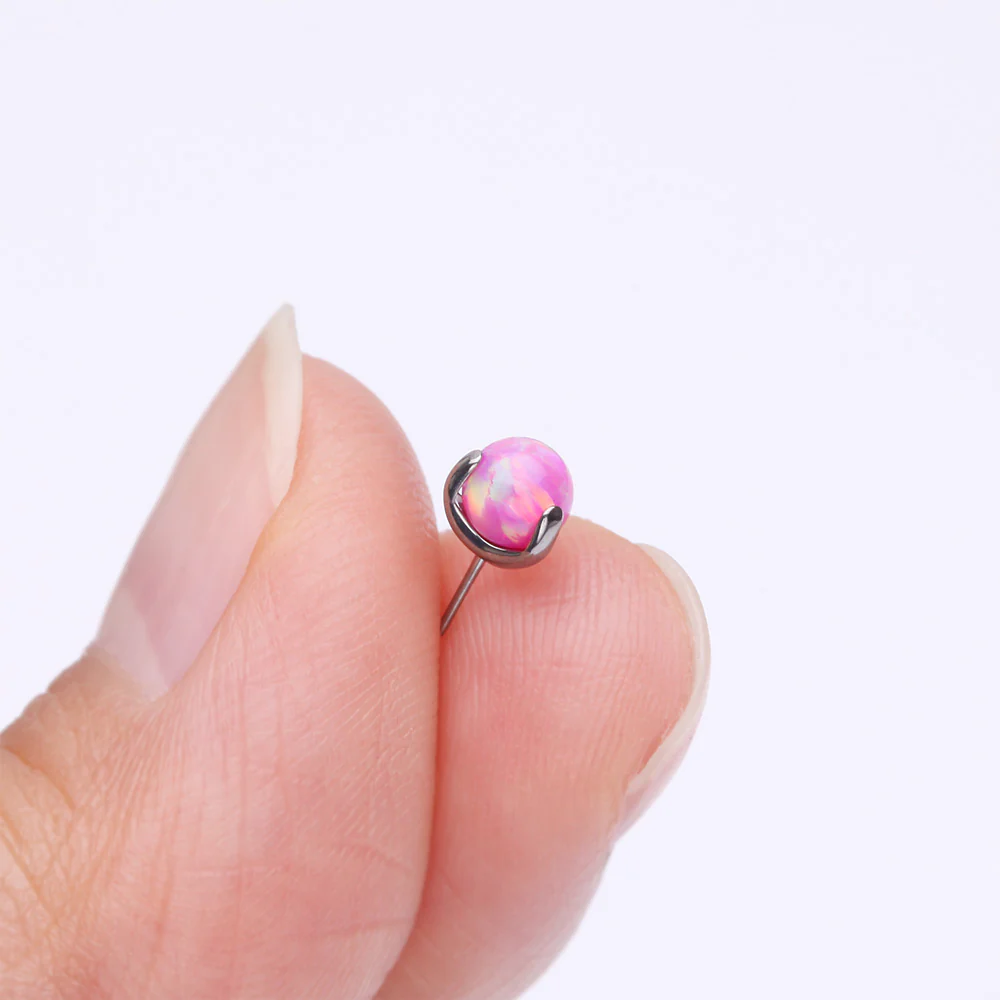 Implant Grade Titanium OneFit Threadless Fire Opal Ball Prong Set Top Part - Image 3