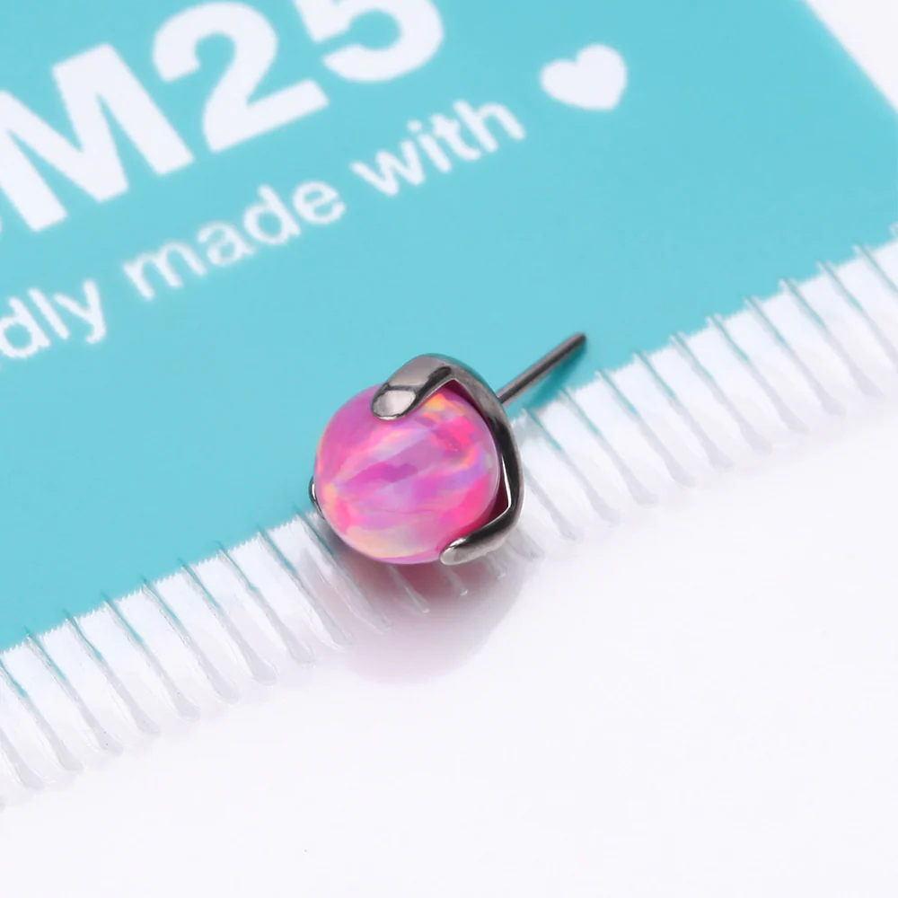 Implant Grade Titanium OneFit Threadless Fire Opal Ball Prong Set Top Part - Image 4