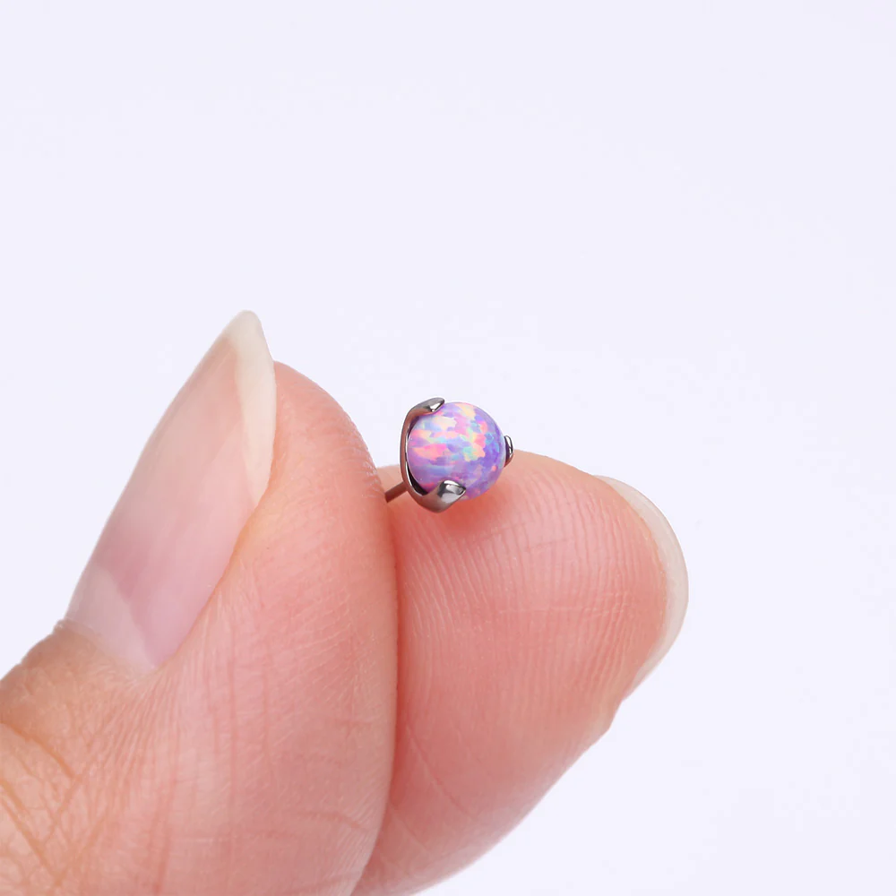 Implant Grade Titanium OneFit Threadless Fire Opal Ball Prong Set Top Part - Image 3