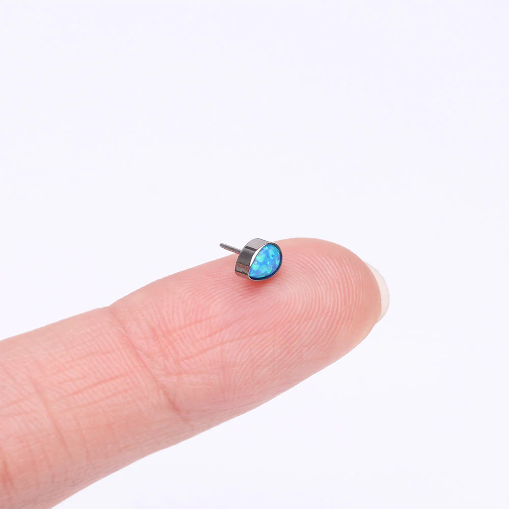Implant Grade Titanium OneFit Threadless Fire Opal Teardrop Top Part - Image 3