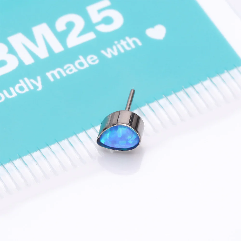 Implant Grade Titanium OneFit Threadless Fire Opal Teardrop Top Part - Image 4