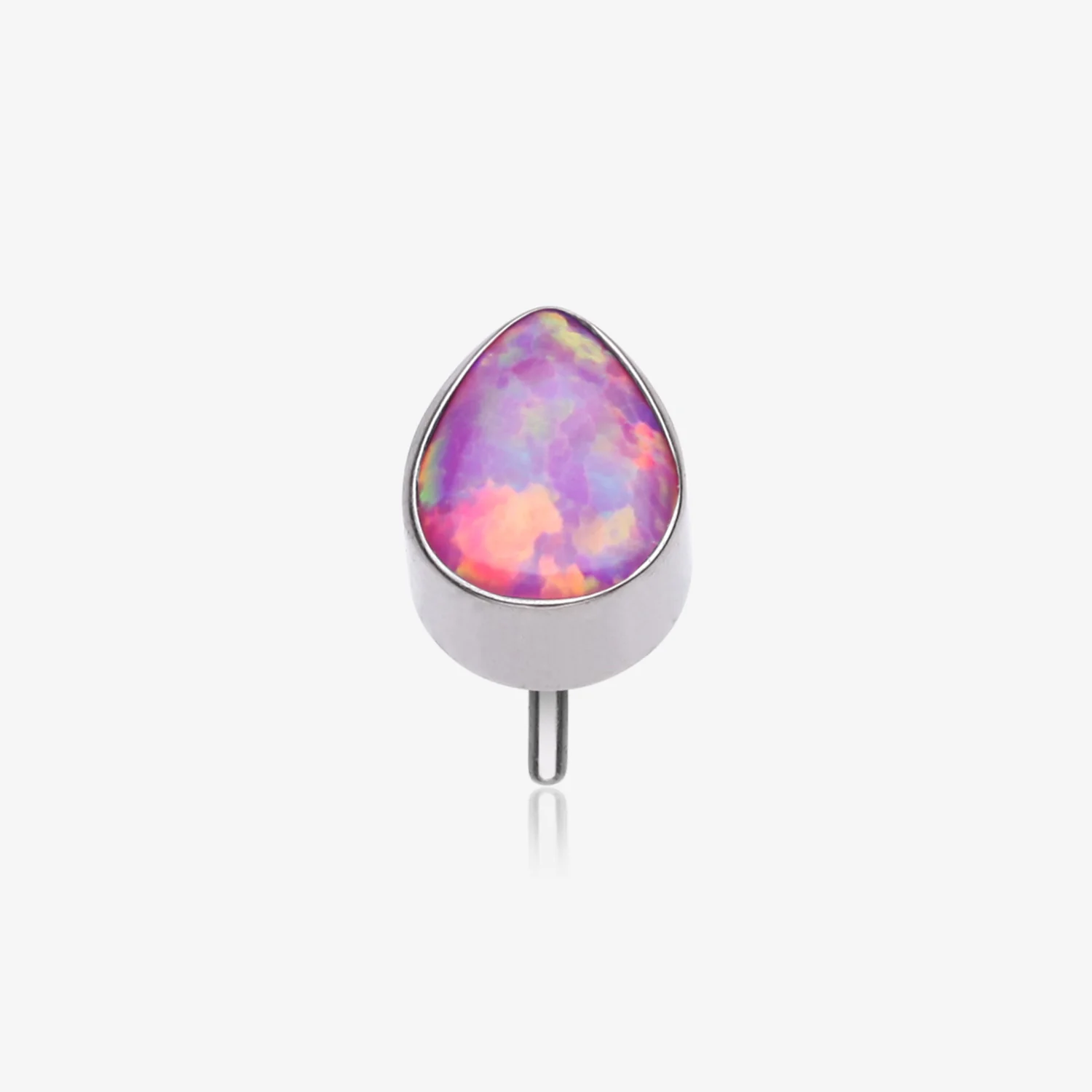 Implant Grade Titanium OneFit Threadless Fire Opal Teardrop Top Part