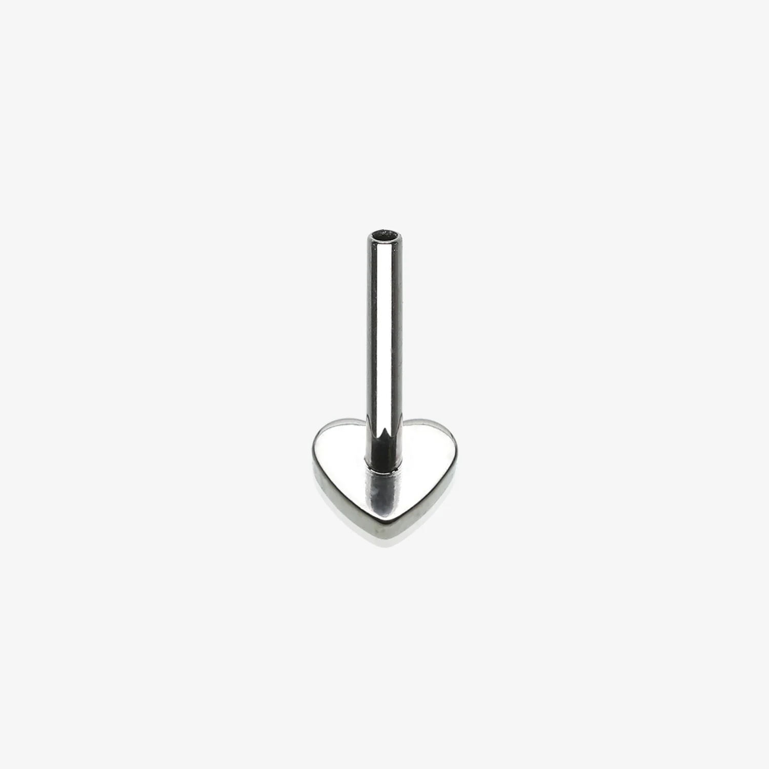 Implant Grade Titanium OneFit Threadless Heart Base Flat Back Stud Labret Bar Part