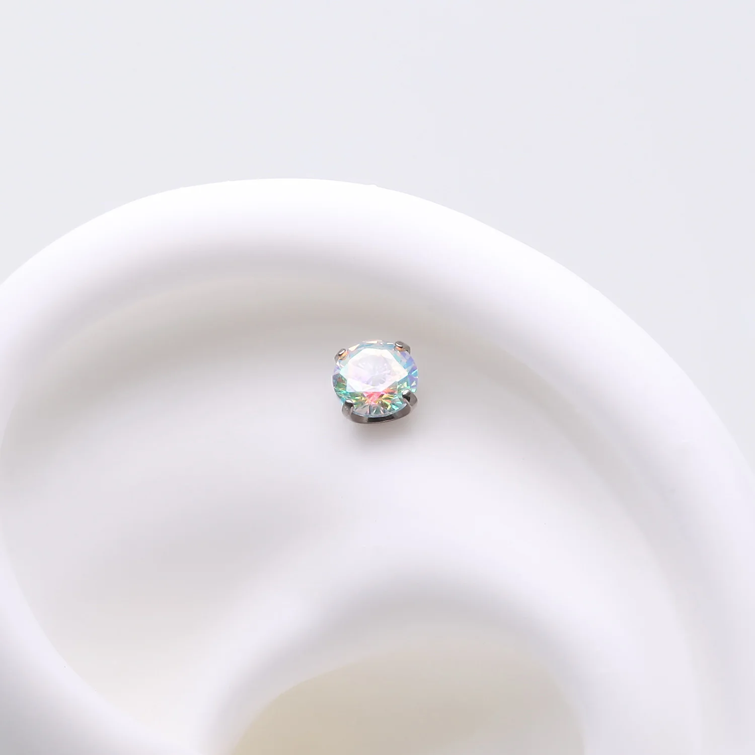 Implant Grade Titanium OneFit Threadless Prong Claw Set Sparkle Gem Top Part - Image 2