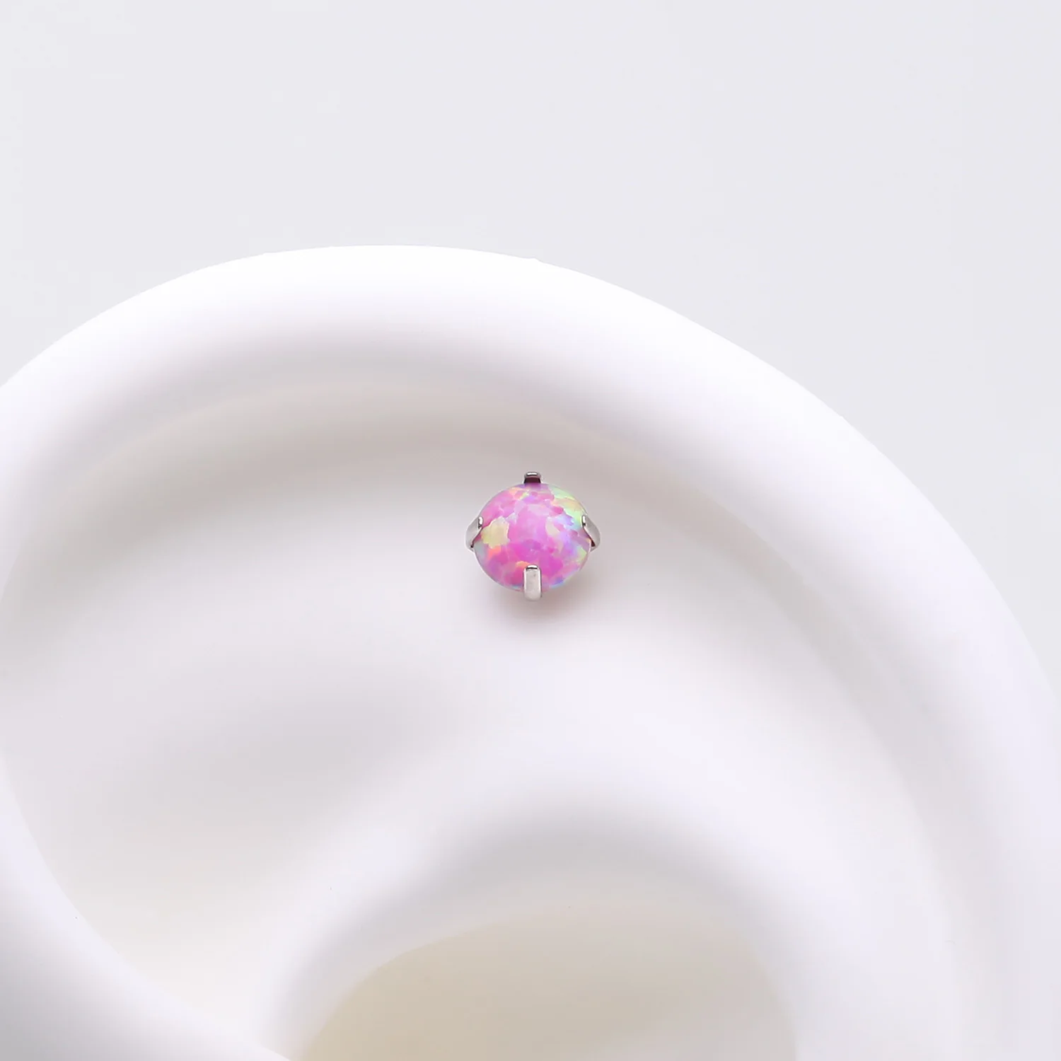 Implant Grade Titanium OneFit Threadless Prong Set Fire Opal Top Part - Image 2