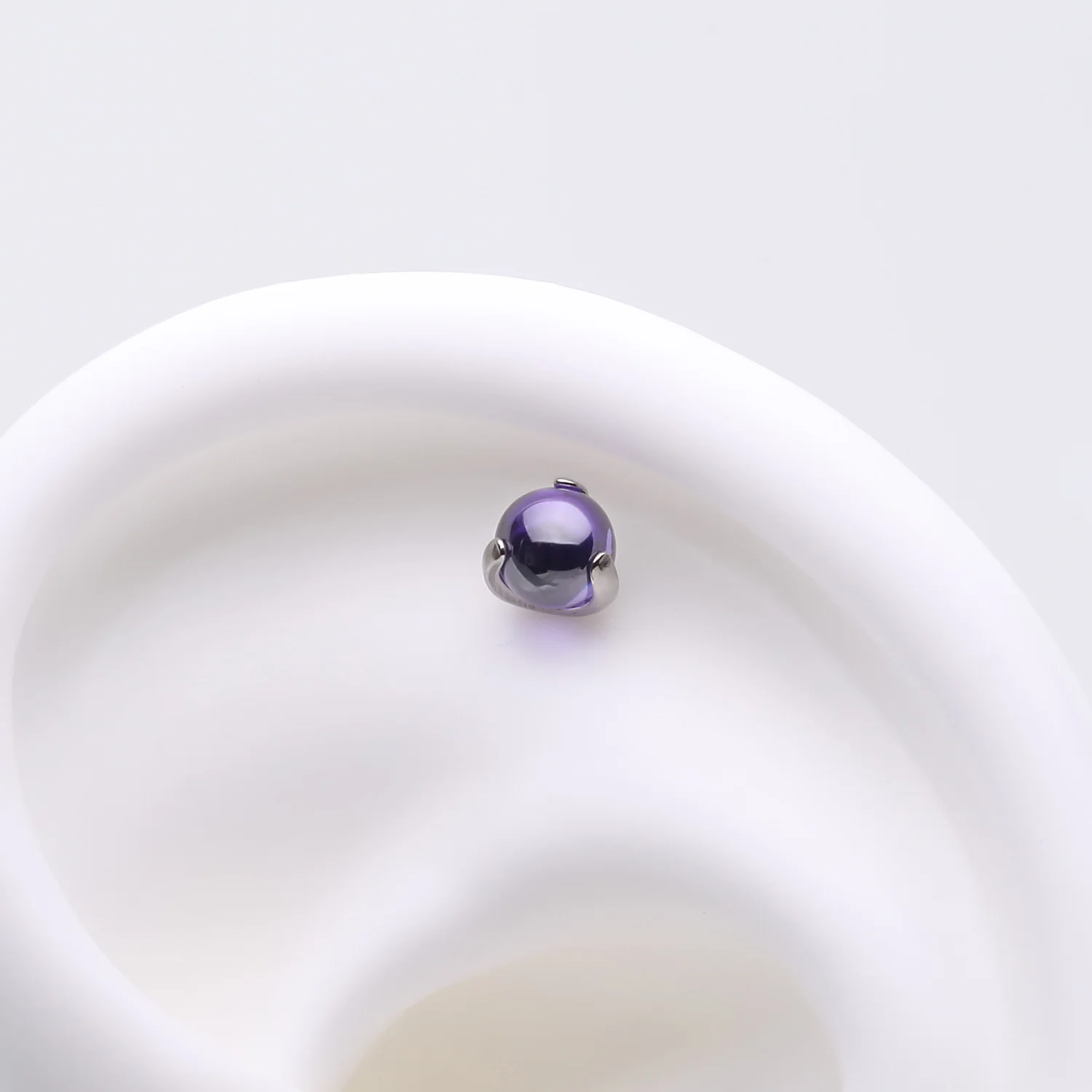 Implant Grade Titanium OneFit Threadless Prong Set Glass Ball Top Part - Image 2