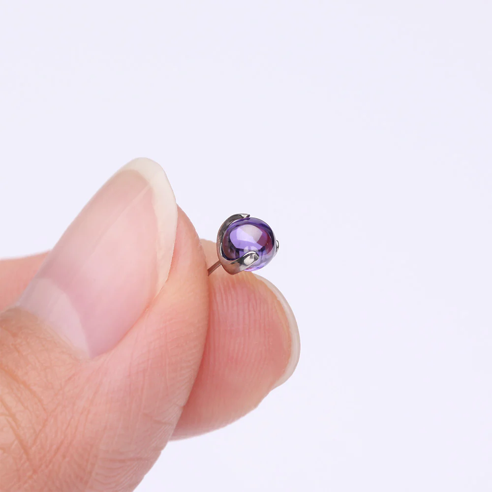Implant Grade Titanium OneFit Threadless Prong Set Glass Ball Top Part - Image 3