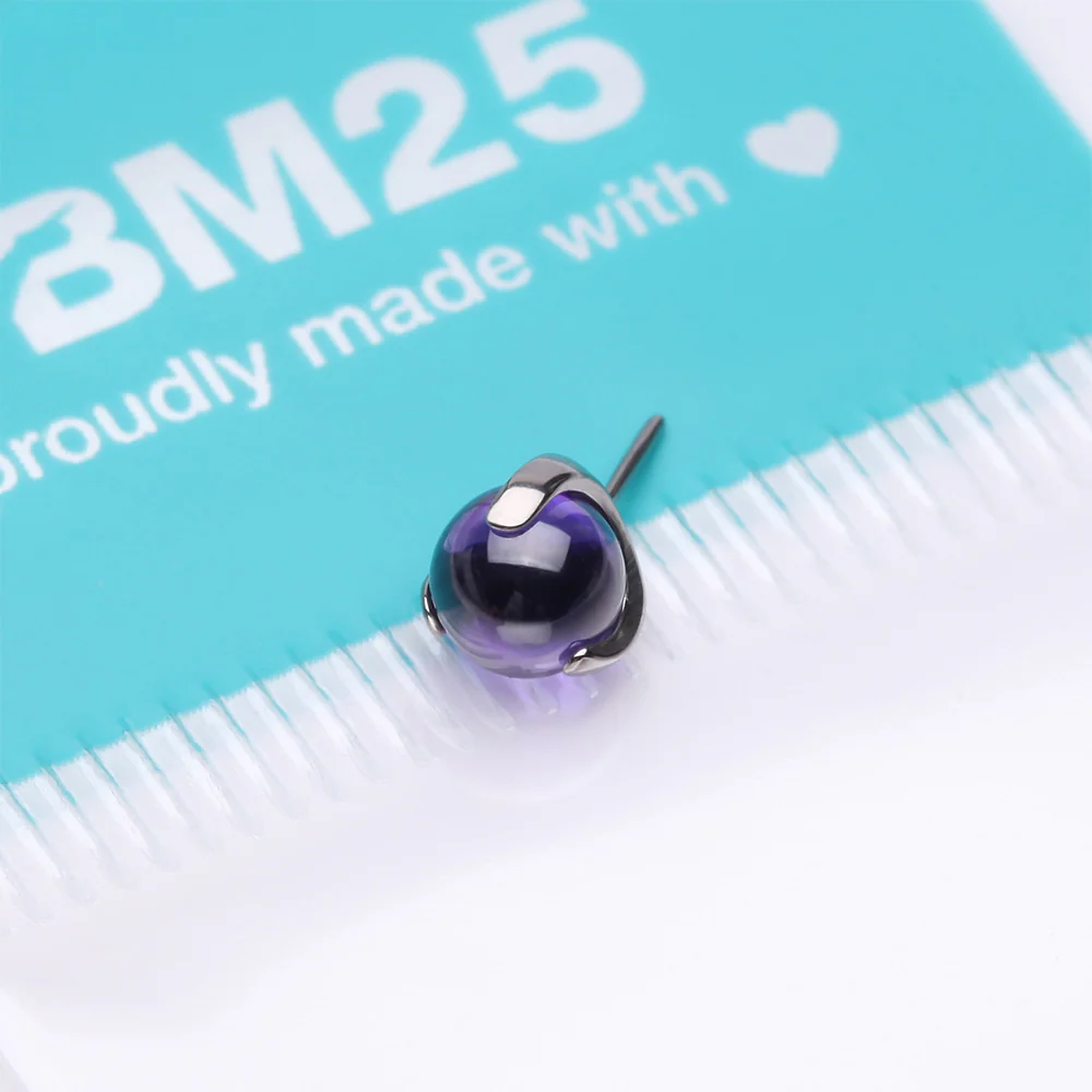 Implant Grade Titanium OneFit Threadless Prong Set Glass Ball Top Part - Image 4