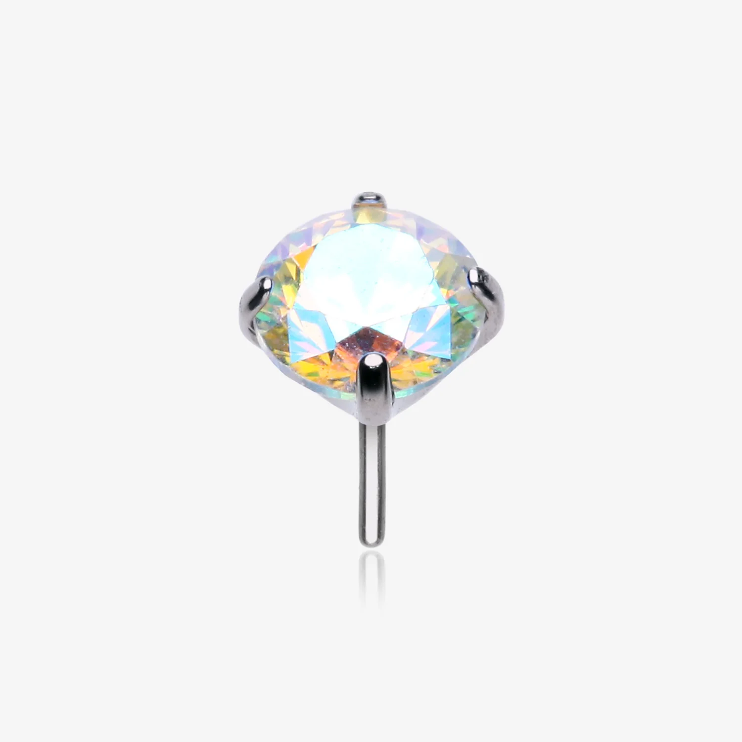 Implant Grade Titanium OneFit Threadless Prong Set Sparkle Gem Top Part