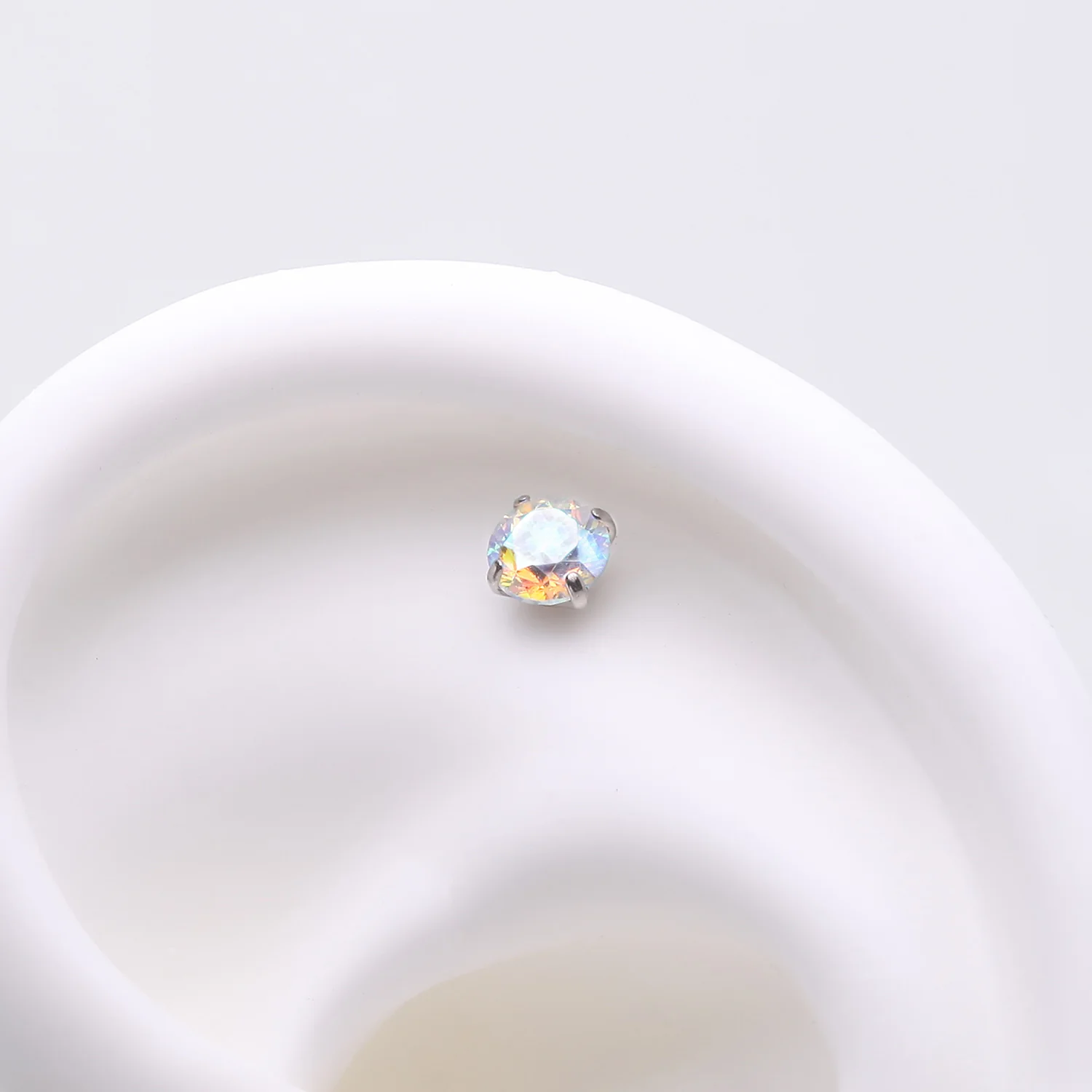 Implant Grade Titanium OneFit Threadless Prong Set Sparkle Gem Top Part - Image 2