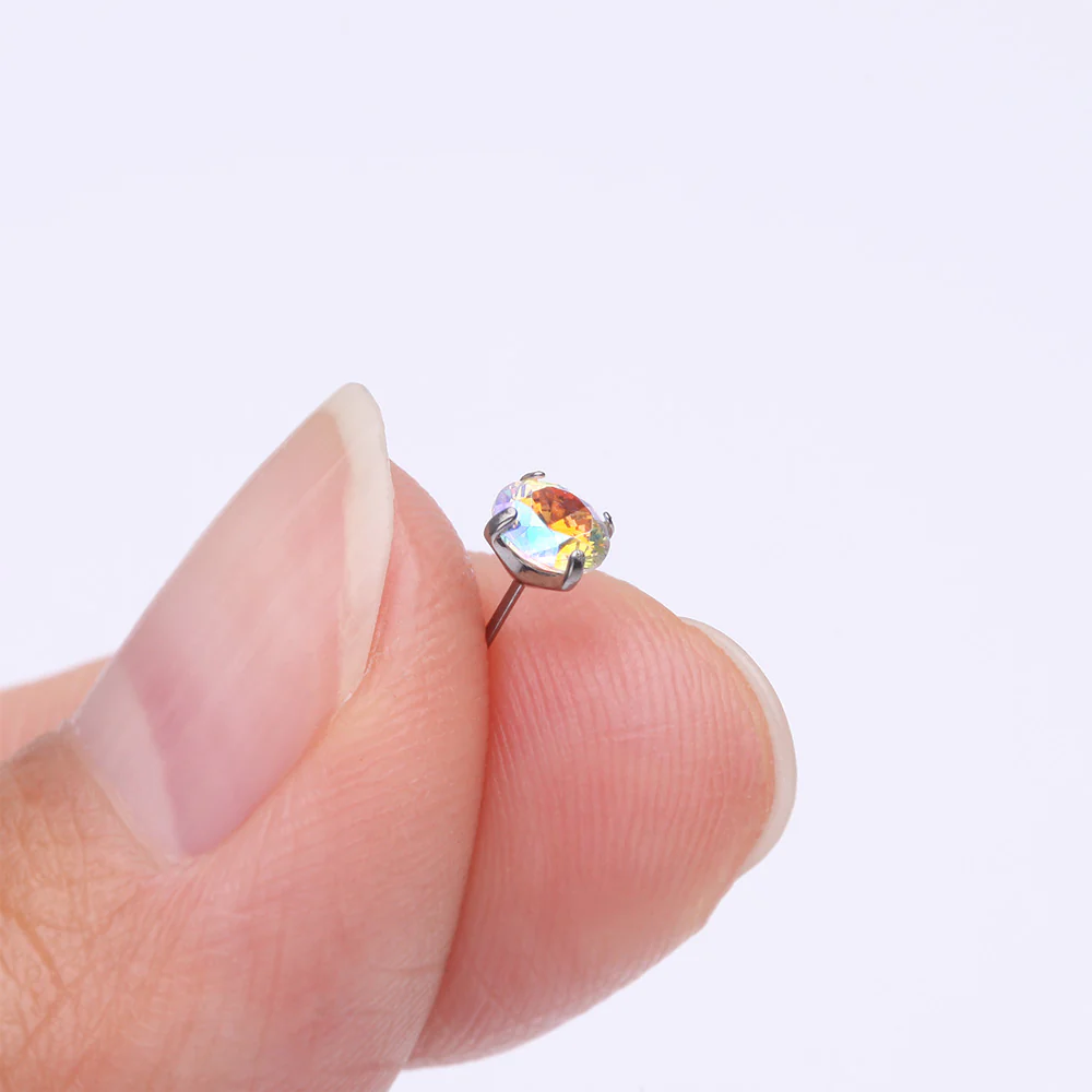 Implant Grade Titanium OneFit Threadless Prong Set Sparkle Gem Top Part - Image 3