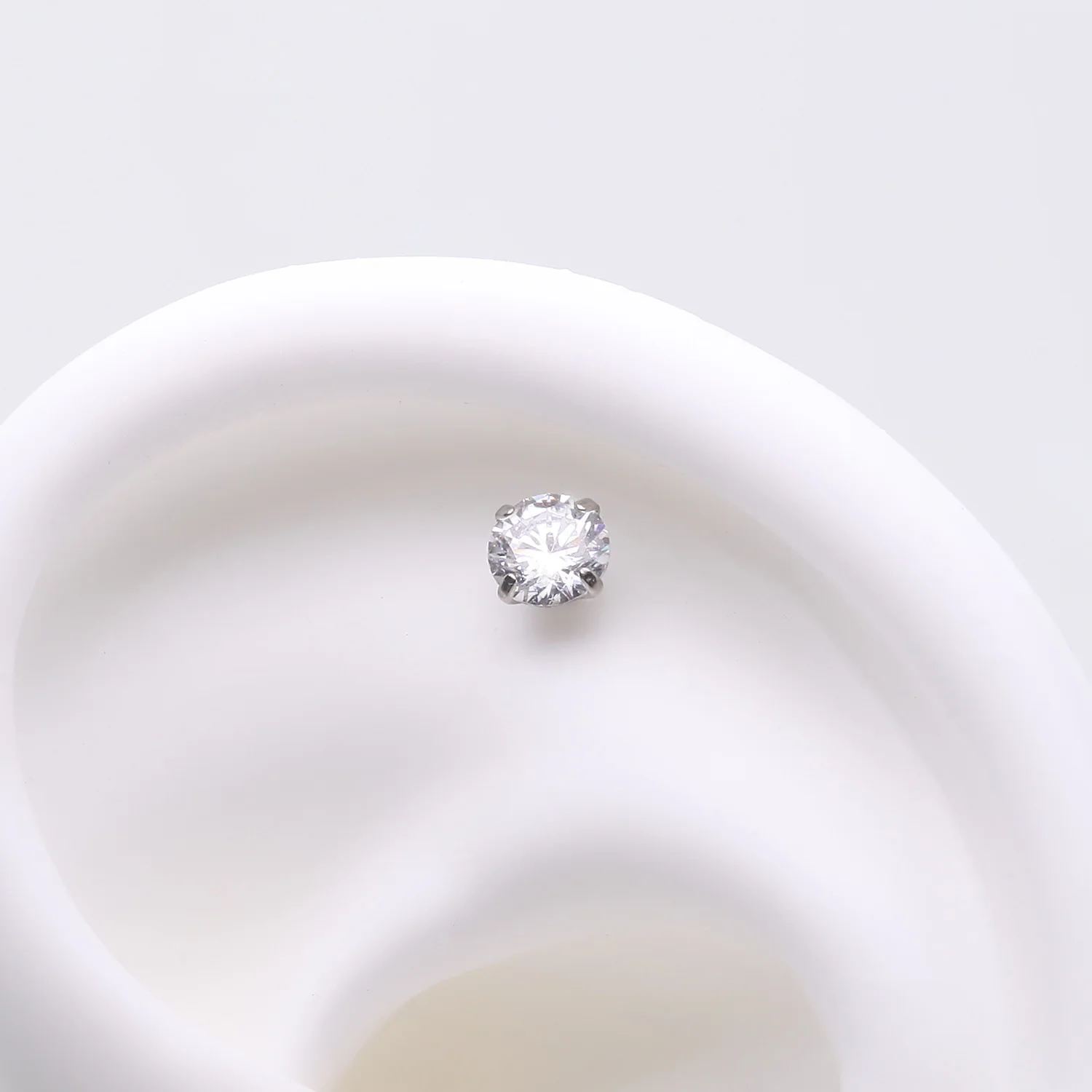 Implant Grade Titanium OneFit Threadless Prong Set Sparkle Gem Top Part - Image 2
