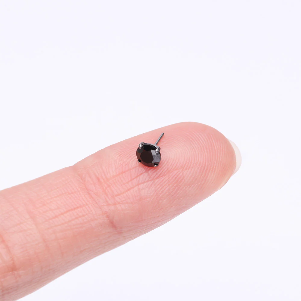 Implant Grade Titanium OneFit Threadless Prong Set Sparkle Gem Top Part - Image 3