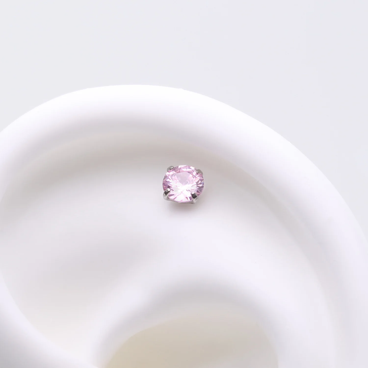 Implant Grade Titanium OneFit Threadless Prong Set Sparkle Gem Top Part - Image 2