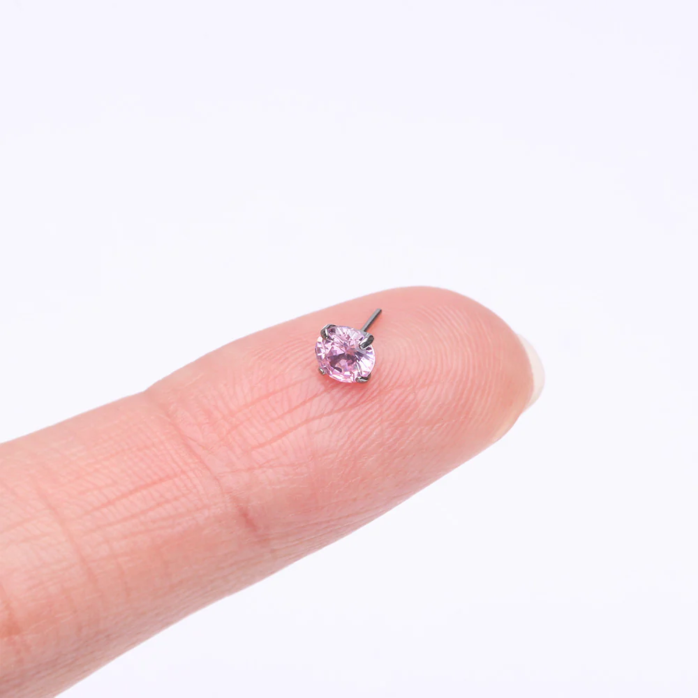 Implant Grade Titanium OneFit Threadless Prong Set Sparkle Gem Top Part - Image 3