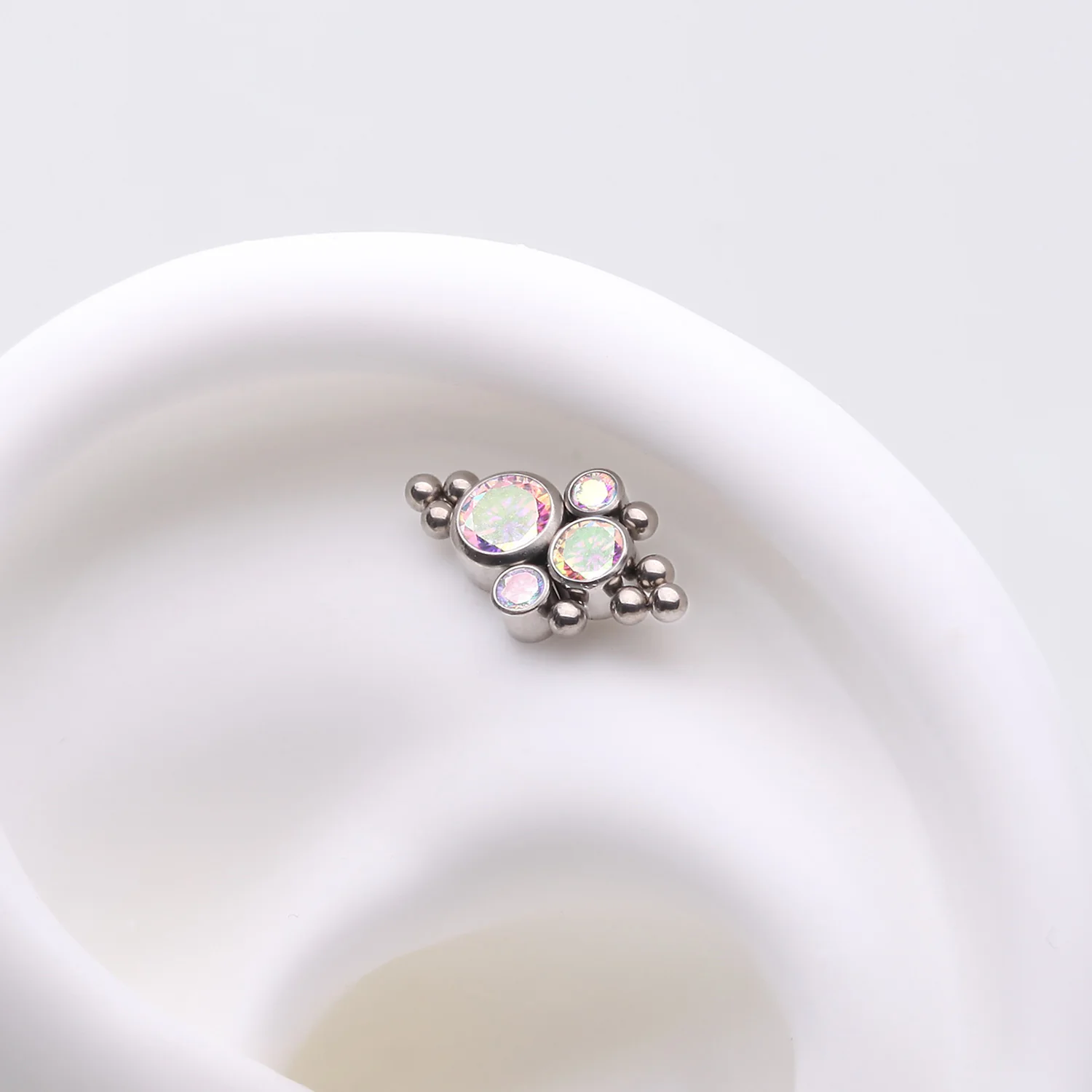 Implant Grade Titanium OneFit Threadless Royal Bali Bauble Beaded Sparkle Top Part - Image 2