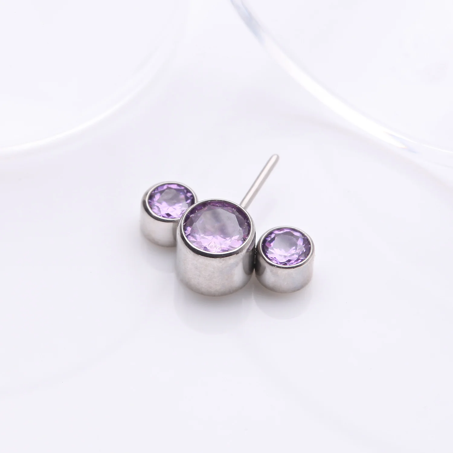 Implant Grade Titanium OneFit Threadless Triple Bubble Sparkle Front Facing Top Part - Image 2
