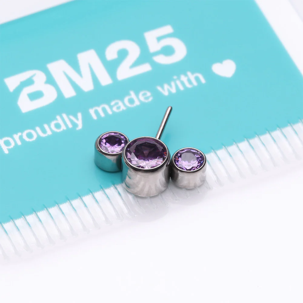 Implant Grade Titanium OneFit Threadless Triple Bubble Sparkle Front Facing Top Part - Image 4