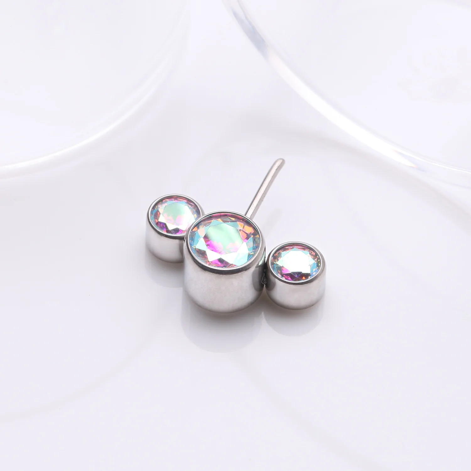 Implant Grade Titanium OneFit Threadless Triple Bubble Sparkle Front Facing Top Part - Image 2